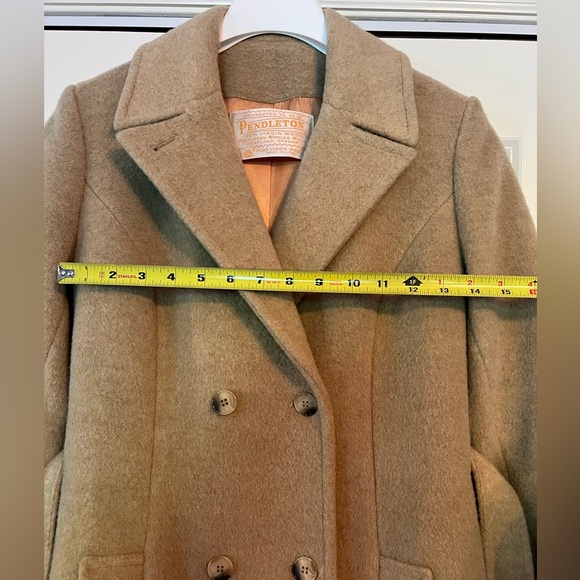 Pendleton 100% virgin wool camel-color trench coat. Size small. - Picture 8 of 16
